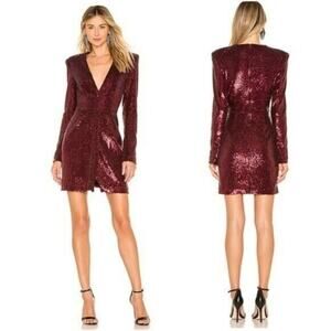 ALC Sequin Mini Dress Burgundy